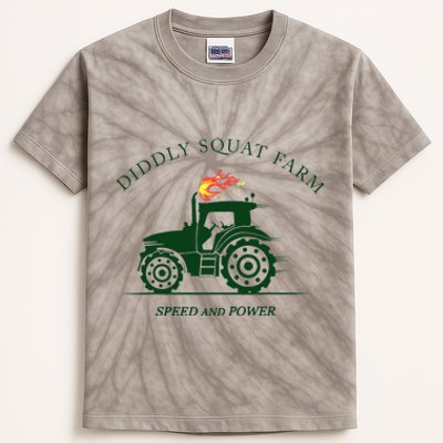 Diddly Squat Farm Green Tractor Farmer Kids Tie-Dye T-Shirt