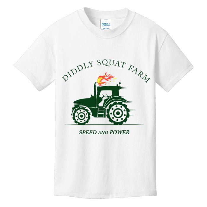 Diddly Squat Farm Green Tractor Farmer Kids T-Shirt