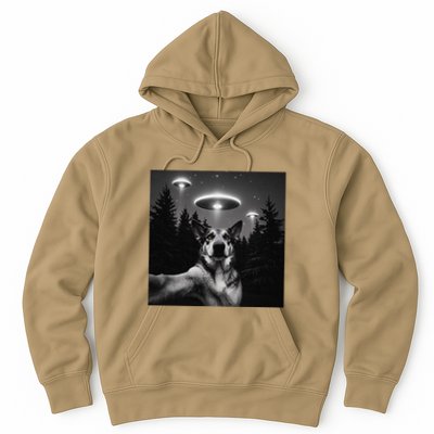 Dog Selfie Funny Invasion Meme Retro Alien Dog Ufo Selfie .Png Hoodie