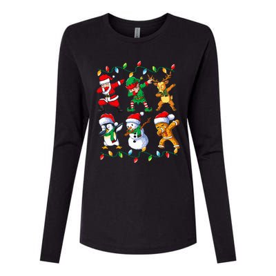 Dabbing Santa Friends Xmas Gifts Christmas Womens Cotton Relaxed Long Sleeve T-Shirt