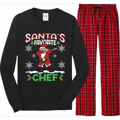 Dab Santas Favorite Chef Christmas Santa Dabbing Gift Long Sleeve Pajama Set