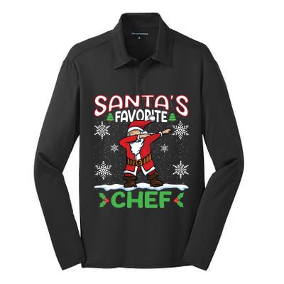 Dab Santas Favorite Chef Christmas Santa Dabbing Gift Silk Touch Performance Long Sleeve Polo