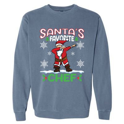 Dab Santas Favorite Chef Christmas Santa Dabbing Gift Garment-Dyed Sweatshirt