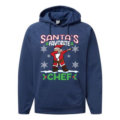 Dab Santas Favorite Chef Christmas Santa Dabbing Gift Performance Fleece Hoodie