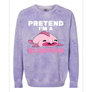 Deep Sea Fish Sea Animal Pretend Im A Blobfish Cool Gift Colorblast Crewneck Sweatshirt