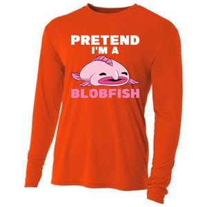 Deep Sea Fish Sea Animal Pretend Im A Blobfish Cool Gift Cooling Performance Long Sleeve Crew