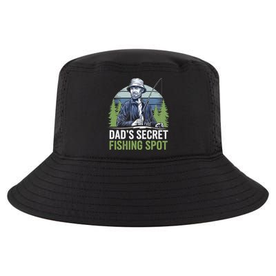 Dads Secret Fishing Spot Funny Fathers Day Fish Lover Cool Comfort Performance Bucket Hat
