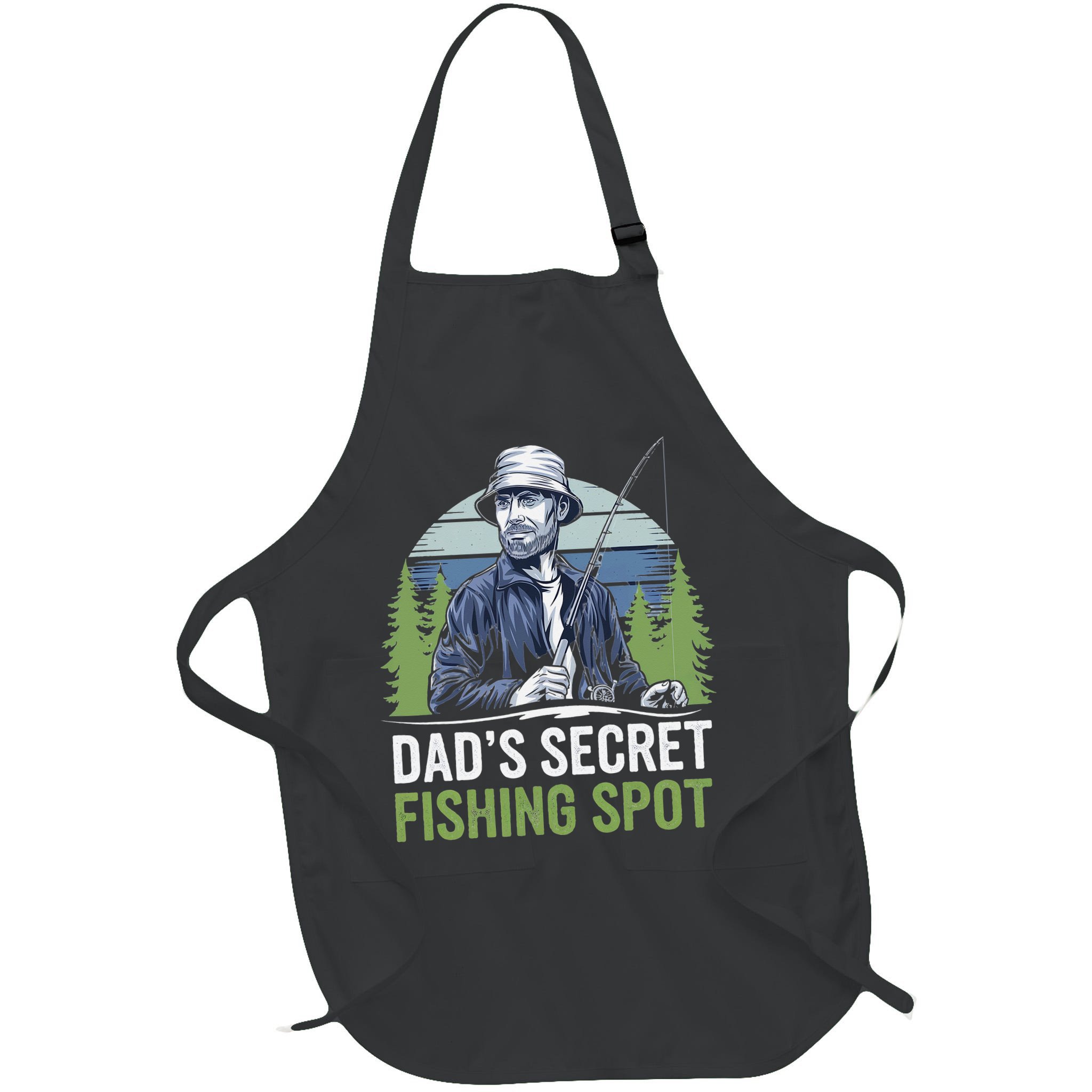 Dads Secret Fishing Spot Funny Fathers Day Fish Lover Apron
