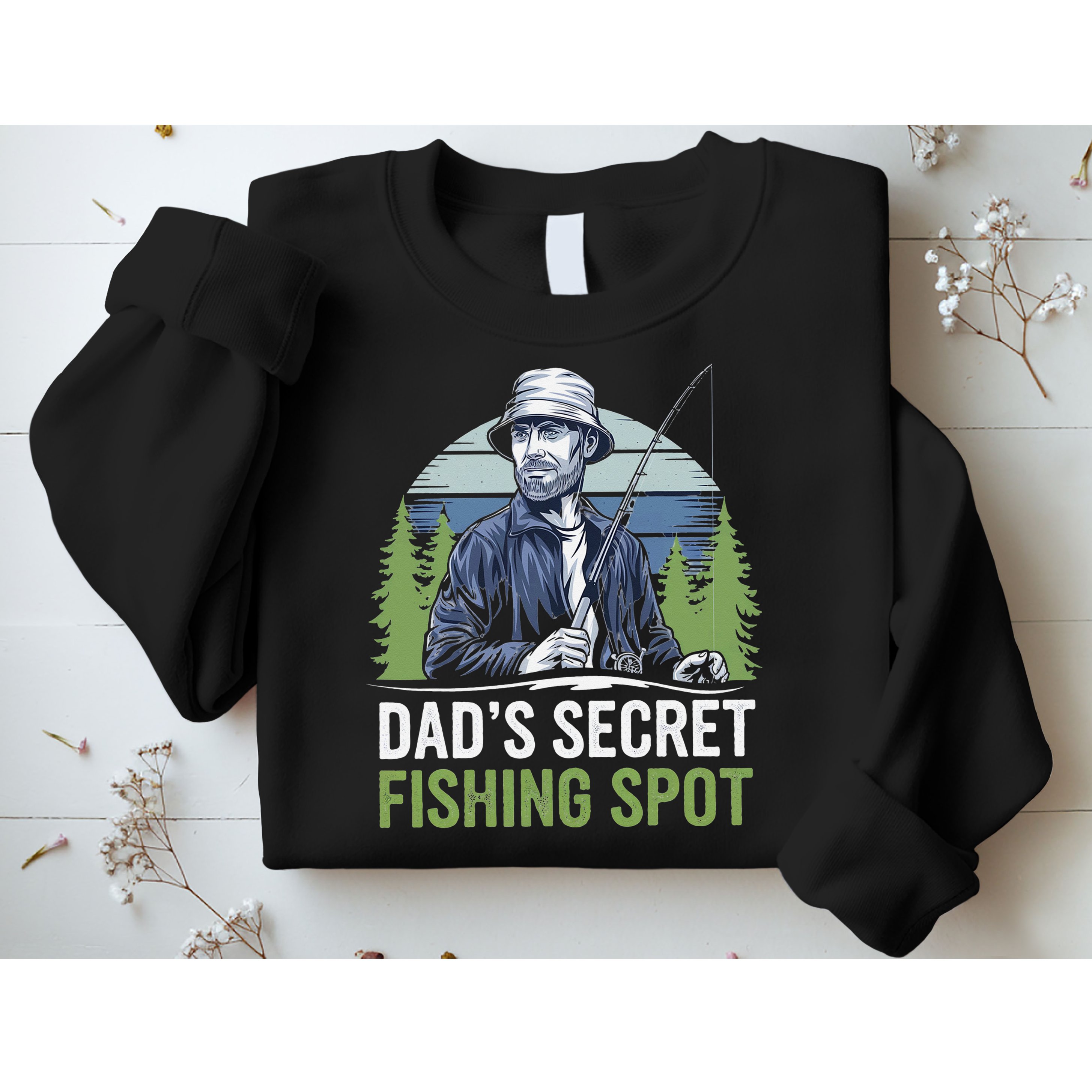 Dads Secret Fishing Spot Funny Fathers Day Fish Lover Sweatshirt