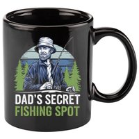 Dads Secret Fishing Spot Funny Fathers Day Fish Lover 11oz C Handle Ceramic Mug