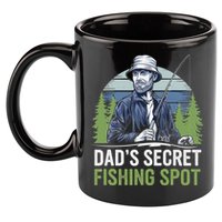 Dads Secret Fishing Spot Funny Fathers Day Fish Lover 11oz C Handle Ceramic Mug