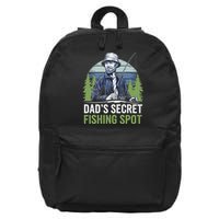 Dads Secret Fishing Spot Funny Fathers Day Fish Lover 16 in Basic Backpack