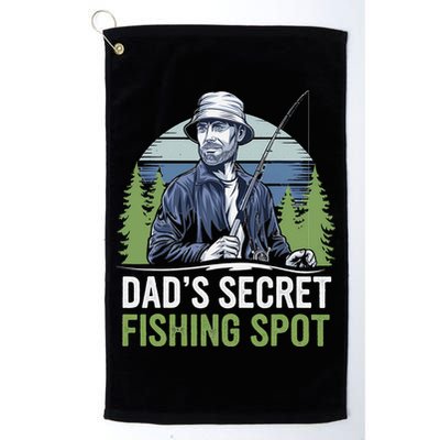 Dads Secret Fishing Spot Funny Fathers Day Fish Lover Golf Towel