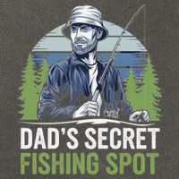 Dads Secret Fishing Spot Funny Fathers Day Fish Lover Cotton Canvas Backpack