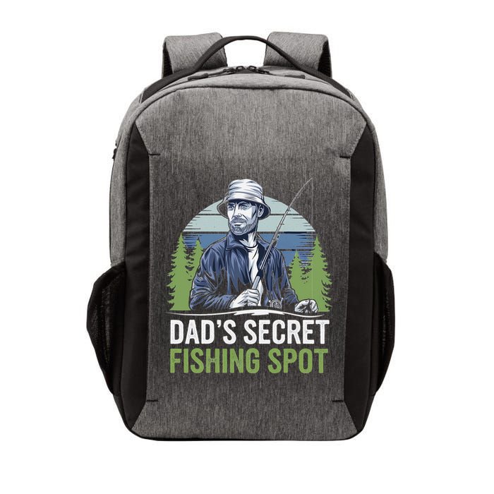 Dads Secret Fishing Spot Funny Fathers Day Fish Lover Vector Backpack