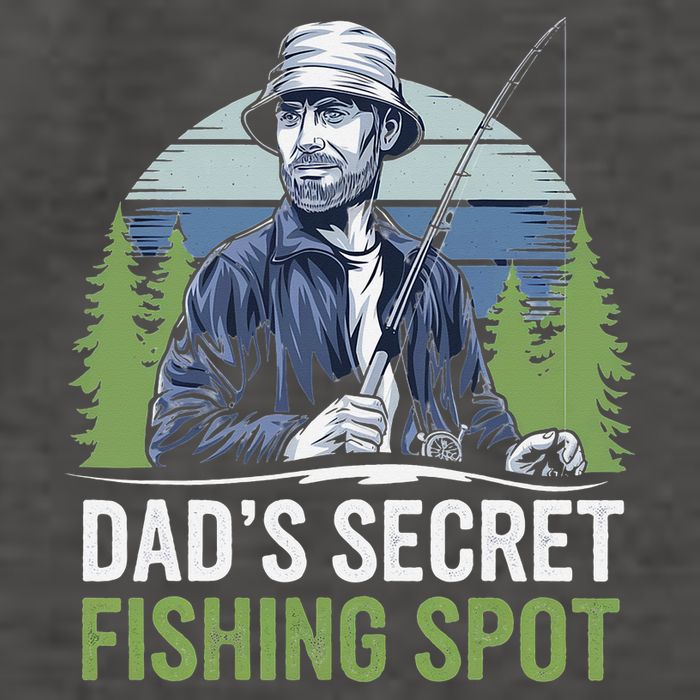 Dads Secret Fishing Spot Funny Fathers Day Fish Lover Vector Backpack