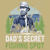 Dads Secret Fishing Spot Funny Fathers Day Fish Lover Cooling Performance Crew T-Shirt