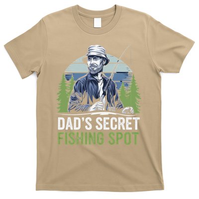 Dads Secret Fishing Spot Funny Fathers Day Fish Lover T-Shirt