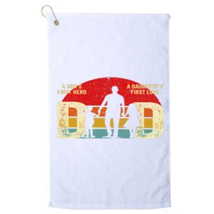 Dad sons first hero daughter love for father's day Platinum Collection Golf Towel