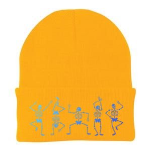 Dancing Skeletons Fun Halloween Pumpkin Spice Witch Graphic Gift Knit Cap Winter Beanie