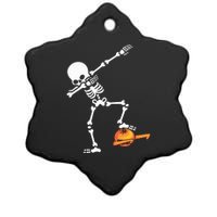 Dabbing Skeleton Funny Dabbing Halloween Dab Dance Ceramic Star Ornament