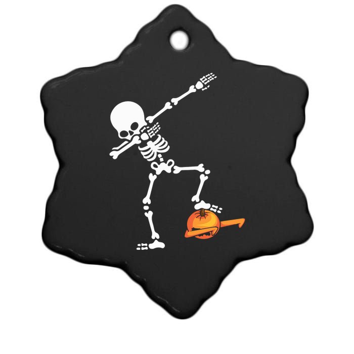 Dabbing Skeleton Funny Dabbing Halloween Dab Dance Ceramic Star Ornament