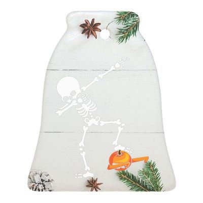 Dabbing Skeleton Funny Dabbing Halloween Dab Dance Ceramic Bell Ornament