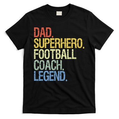 Dad Superhero Football Coach Legend T-Shirt