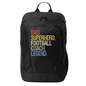 Dad Superhero Football Coach Legend City Backpack