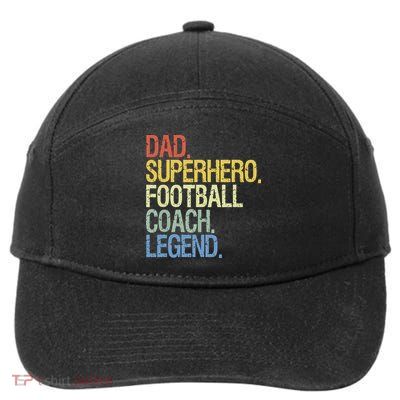 Dad Superhero Football Coach Legend 7-Panel Snapback Hat
