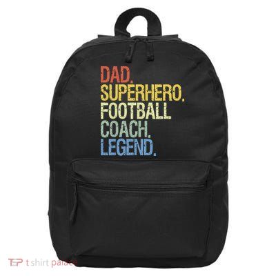 Dad Superhero Football Coach Legend 16 in Basic Backpack