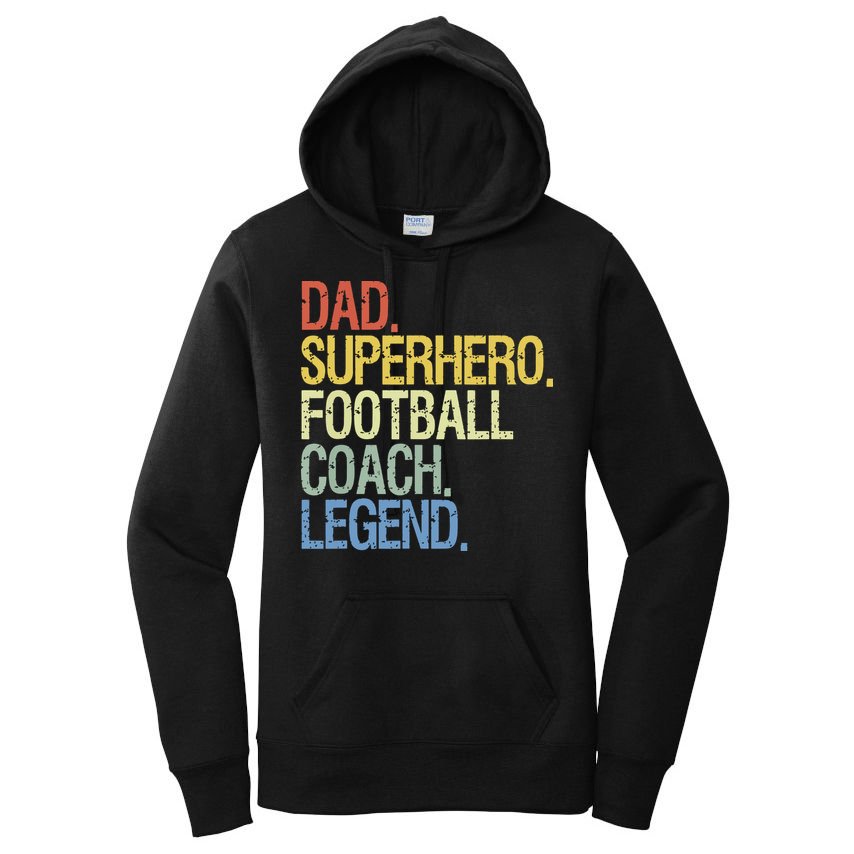 Dad Superhero Football Coach Legend Women's Pullover Hoodie