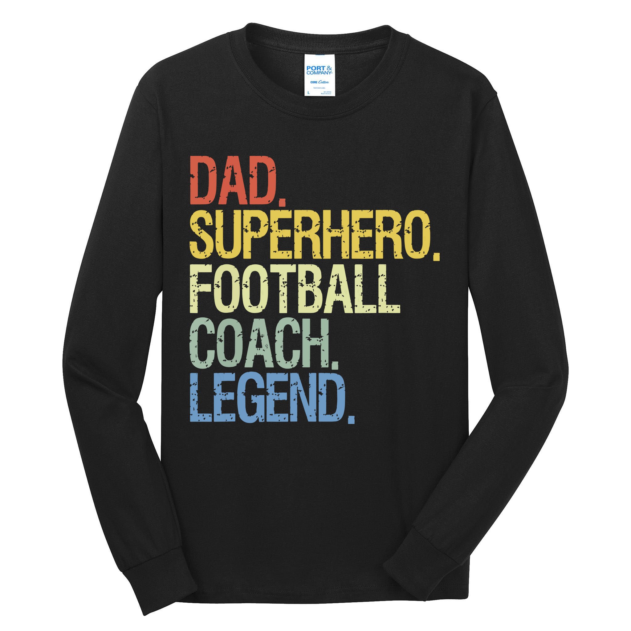 Dad Superhero Football Coach Legend Tall Long Sleeve T-Shirt