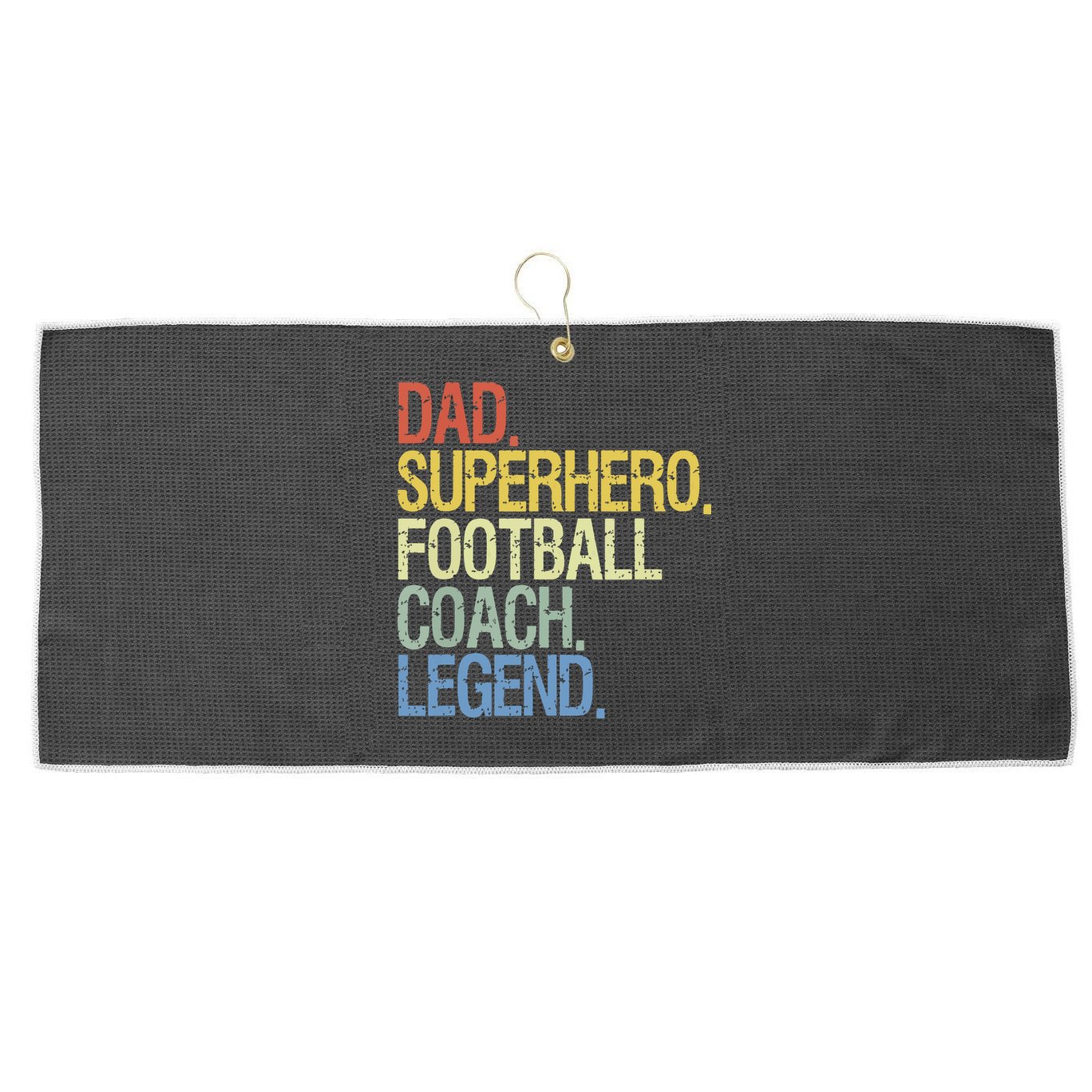 Dad Superhero Football Coach Legend Large Microfiber Waffle Golf Towel