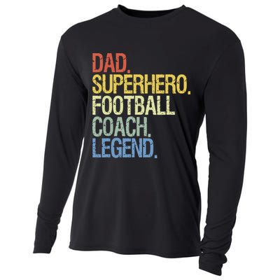 Dad Superhero Football Coach Legend Cooling Performance Long Sleeve Crew