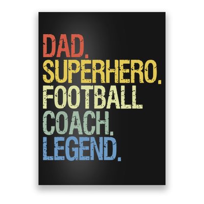 Dad Superhero Football Coach Legend Poster