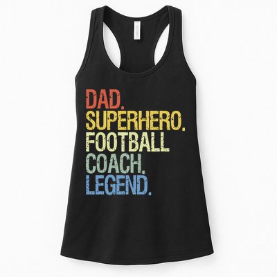 Dad Superhero Football Coach Legend Womens Tank Top