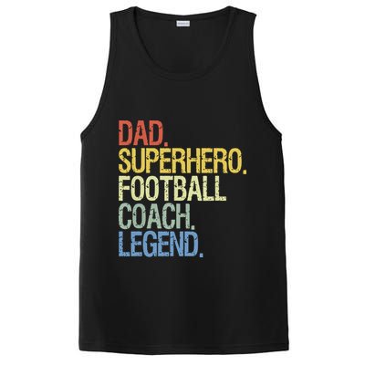 Dad Superhero Football Coach Legend PosiCharge Competitor Tank