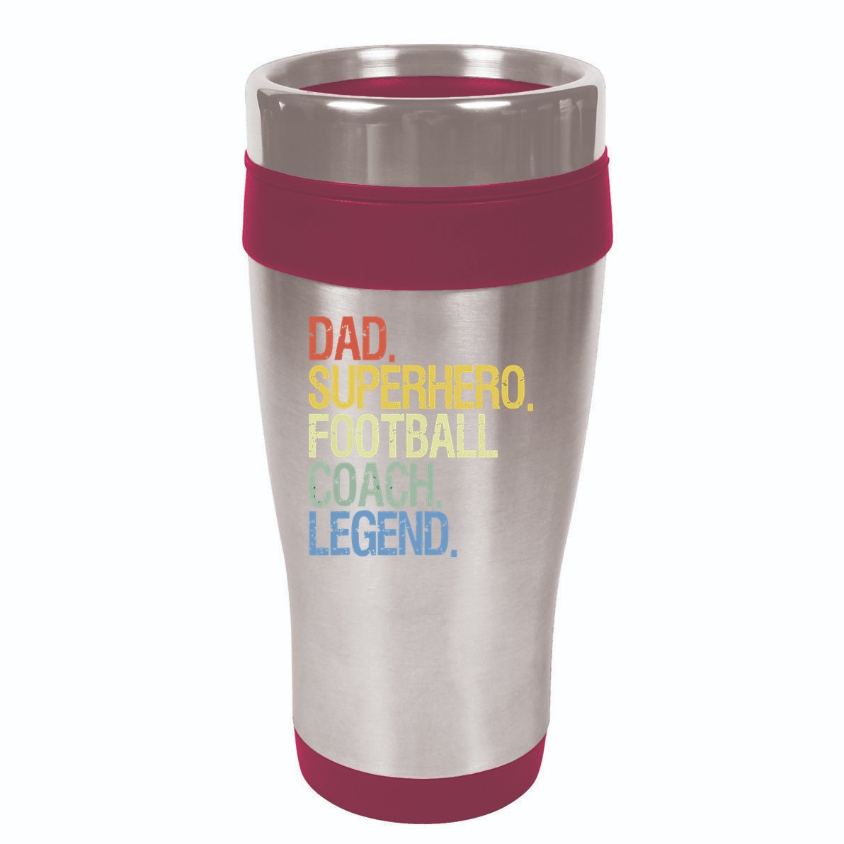 Dad Superhero Football Coach Legend 16oz Travel Tumbler