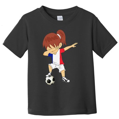 Dabbing Soccer France Jersey Girls French Football Toddler T-Shirt