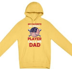 Dad Son Father Baseball Player Gift Premium Pullover Hoodie