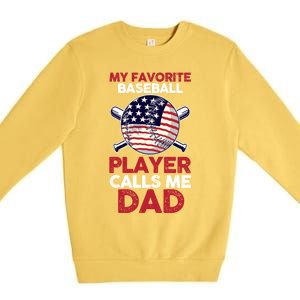 Dad Son Father Baseball Player Gift Premium Crewneck Sweatshirt