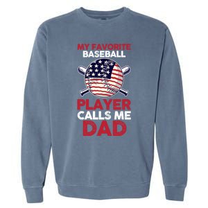 Dad Son Father Baseball Player Gift Garment-Dyed Sweatshirt