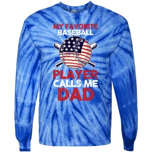 Dad Son Father Baseball Player Gift Tie-Dye Long Sleeve Shirt