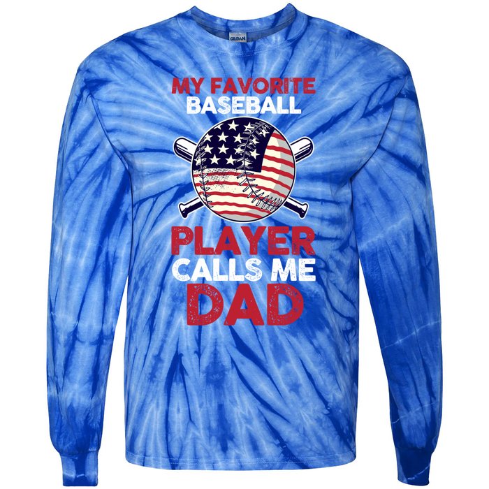 Dad Son Father Baseball Player Gift Tie-Dye Long Sleeve Shirt