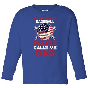 Dad Son Father Baseball Player Gift Toddler Long Sleeve Shirt