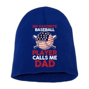 Dad Son Father Baseball Player Gift Short Acrylic Beanie