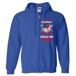 Dad Son Father Baseball Player Gift Full Zip Hoodie