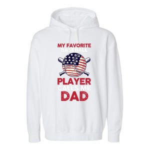 Dad Son Father Baseball Player Gift Garment-Dyed Fleece Hoodie