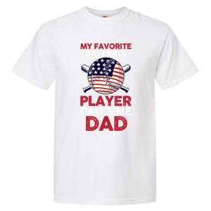 Dad Son Father Baseball Player Gift Garment-Dyed Heavyweight T-Shirt